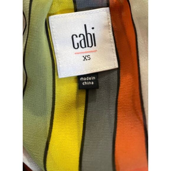 Cabi Retro Womens Striped Off-Shoulder Blouse XS, 70s Funky Colors Unique Summer - Picture 2 of 5